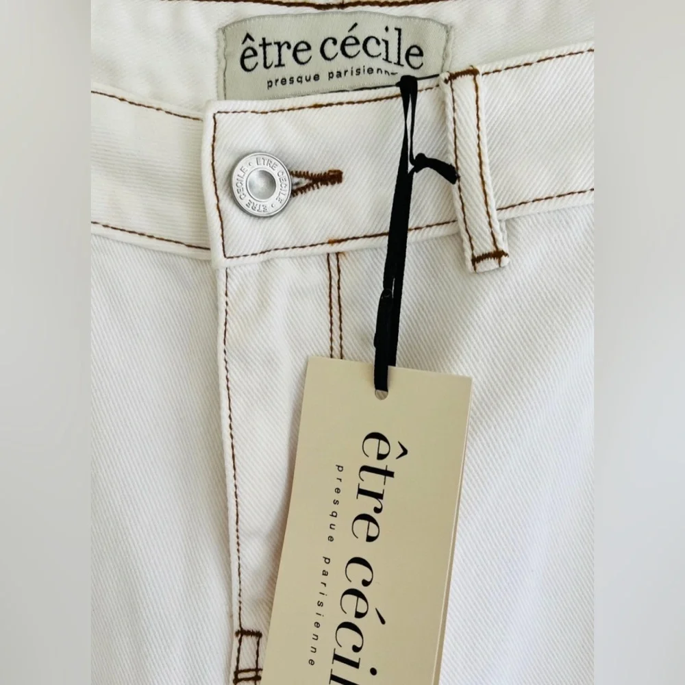 Etre Cecile Chic Designer Boot Cut Jeans with Multicolored Stripes (Size 25)